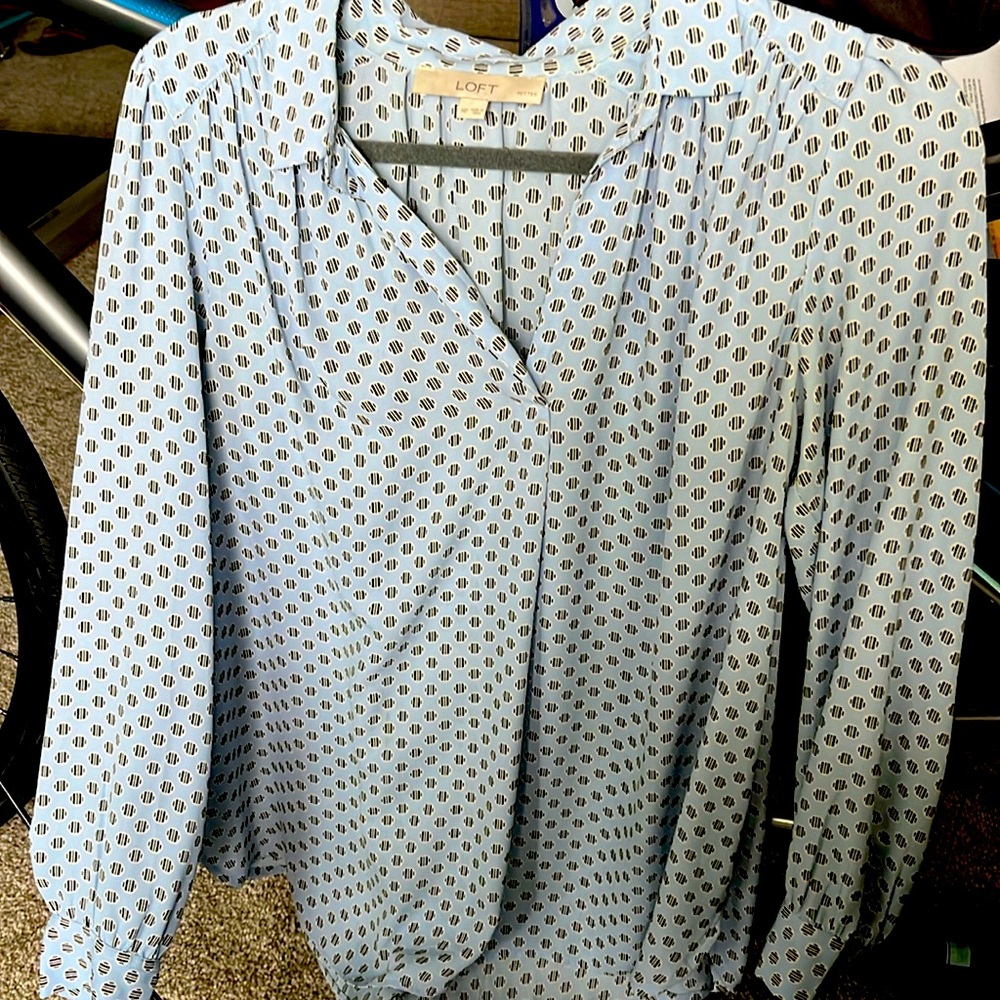 LOFT light blue long sleeve blouse